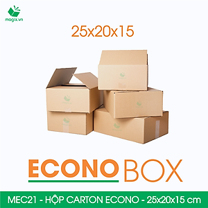 MEC21 - 25x20x15 cm - Combo 20 thùng hộp carton trơn siêu tiết kiệm ECONO