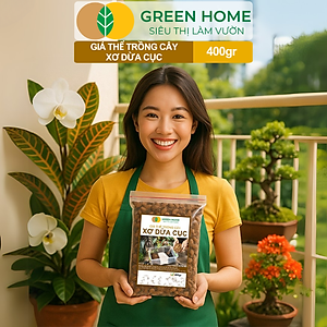Xơ Dừa Cục Greenhome, Bao 400gr, Giá Thể Đã Qua Xử Lý, Size 1-2cm, Viên Đều Đẹp, Sạch Khuẩn, Trồng Kiểng Lá, Lan
