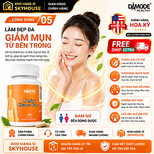 Detox viên uống thải độc cơ thể DETOX DAMODE lọ 60 viên uống detox làm sạch đại tràng chính hãng Hoa Kỳ 