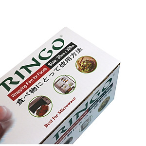 Màng bọc thực phẩm Ringo PVC cuộn lớn ST412/418/612, dùng được trong tủ lạnh, lò vi sóng, có lưỡi cắt