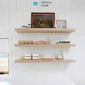 Set 3 Kệ Treo Tường Thanh Ngang Để Sách Và Đồ Trang Trí, Gỗ Chống Ẩm Dày 25mm SIB Decor KT005