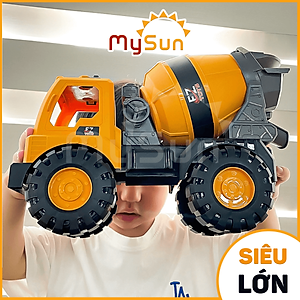 Xe ben chở cát, ô tô máy múc đất, cần cẩu công trình, xe trộn bê tông cỡ lớn đồ chơi trẻ em