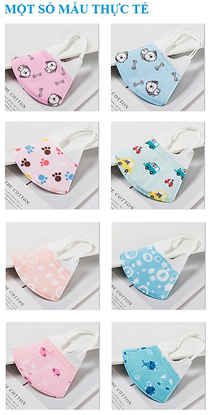 Set 5 Khẩu Trang Kháng Khuẩn Chống Bụi Cho Bé Loại Dày Size 0-3 tuổi (Màu Ngẫu Nhiên)
