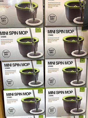 Bộ Lau Nhà Mini Thép Không Gỉ Ettom Lock&Lock ETM498 - 2 Bông Lau - Hàng Chính Hãng