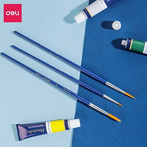 Cọ Vẽ Màu Nước Cọ Đầu Tròn Cọ Đầu Dẹt Cao Cấp Finenolo Deli - Cọ Chuyên Dụng Cho Vẽ Màu Chuyện Nghiệp Hoạ Cụ - EC281 EC282 EC283