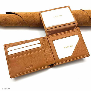 Ví Nam Mini Nhỏ Gọn, Da Bò Mềm Mại GENTLE, Thiết Kế Hiện Đại, Nhiều Ngăn Đựng Tiền và Thẻ Tiện Dụng, Dáng Ngang - Gập 2 - Hàng Chính Hãng SAIGIO