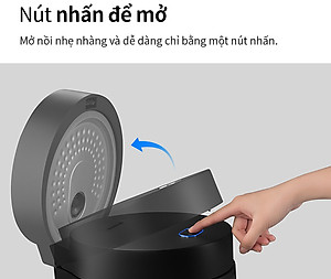 Nồi cơm điện Locknlock EJR346BLK (Giữ ấm 24h - 5 chế độ nấu - lòng nồi chống dính) 1.2 Lít - Black - Hàng chính hãng