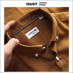 Áo sơ mi nam cộc tay trơn cổ bẻ basic LCT chuẩn form chất liệu linen cao cấp, trẻ trung lịch lãm - THE DUST