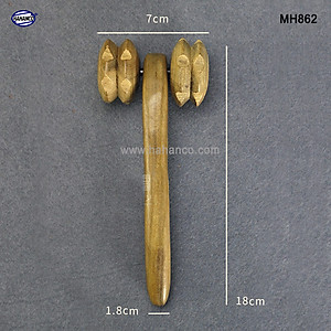 Cây lăn massage toàn thân 2 bánh gai đôi đa năng bằng gỗ Bách Xanh (MH862) Chăm sóc sức khỏe