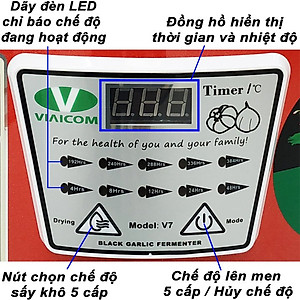 Máy làm tỏi đen VIAICOM V7 Đỏ - Công nghệ Nhật Bản - Hàng chính hãng