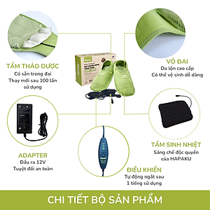 Đôi Giày Chườm Nóng Thảo Dược Giảm Đau Bàn Chân Dùng Điện Phiên Bản Vỏ Đai Bằng Vải Da Lộn - Hapaku