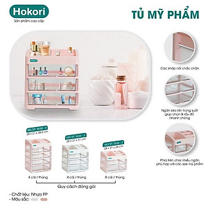 Tủ đựng mỹ phẩm để bàn Hokori 3636 Việt Nhật  2 - 3 - 4 tầng - Kệ đựng mĩ phẩm HOKORI , đồ trang điểm nhiều tầng tiện lợi