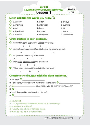 Sách 99 Ngày Em Giỏi Tiếng Anh Lớp 5