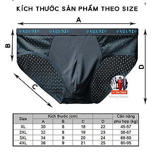 Hộp 4 quần lót nam thông hơi - quần sịp nam tam giác đùi - có size lớn MLQ01