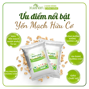 Yến Mạch Hữu Cơ Xuân An [ko đường] Túi 3Kg[cán dẹt](Giảm 20%)