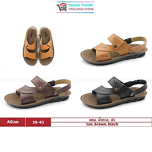 Dép Thái Lan nam quai Da dây chéo KITO A02M , Dép sandan quai da dành cho nam