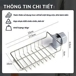 Kệ đựng đồ rửa chén bát Xoong nồi , kệ inox gắn vòi nước đa năng giá để giẻ rửa bát dụng cụ nhà bếp tiện dụng Kitchen