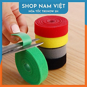 Combo 2 Cuộn Băng Gai Dính Velcro Cỡ 1,5cm - Dây Dính 2 Mặt Quấn Dây Điện, Dây Sạc, Tai Nghe Gọn Gàng - Hàng Chính Hãng NAVIVU