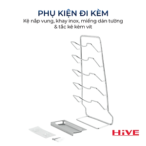 Kệ úp nắp vung treo tường HiVE inox 304