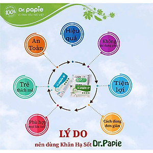 Khăn Lau Hạ Sốt 0+ Dr.Papie Cho Bé Hạ Nhiệt Giảm Sốt Ngăn Ngừa Co Giật