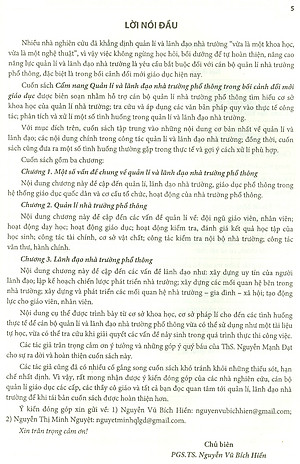 Cẩm Nang Quản Lí Và Lãnh Đạo Nhà Trường Phổ Thông Trong Bối Cảnh Đổi Mới Giáo Dục