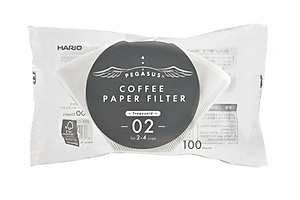 Giấy lọc cà phê Hario Pegasus Coffee Paper Filter 100 tờ, size 02, màu trắng, pha 2-4 cups (PEF-02-100W)