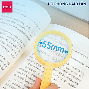 Kính Lúp Cầm Tay Deli Độ Phóng Đại 3 Lần Chất Liệu Thủy Tinh Cho Hình Ảnh Sắc Nét Gọn Nhẹ Dễ Mang Theo Nhiều Màu