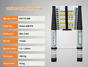 THANG NHÔM RÚT GỌN - NIKITA R38 - CHÍNH HÃNG