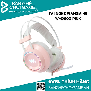 Tai nghe gaming WangMing WM9800 giả lập âm thanh vòm 7.1 kết nối USB - Hàng chính hãng (Màu hồng)