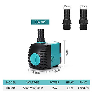 Máy bơm bể cá EBang EB-305 (25W-1200L/h)- Bơm nước hồ cá cảnh- phụ kiện hồ thủy sinh, cá cảnh-shopleo