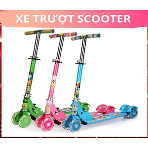 Xe Trượt Scooter 2 Bánh Bằng Sắt Cho Bé Từ 3 Đến 10 Tuổi Bánh Xe Phát Sáng Khi Chạy