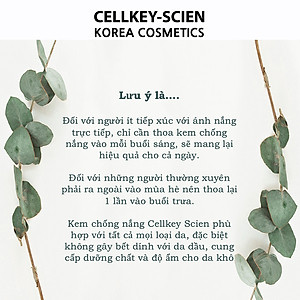 Kem Chống Nắng Tế Bào Gốc Kiềm Dầu Chống Nhăn Dưỡng Ẩm Trắng Da Cellkey-Scien Multi Perfect Sun Cream SPF50+PA++++ (50ml)
