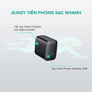 Cốc sạc Aukey 1Type-C 20W PA-F1S - Hàng chính hãng