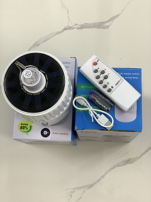 Đèn led KG62 tích điện năng lượng mặt trời siêu sáng, ánh sáng trắng có remote điều khiển và tấm pin năng lượng mặt trời / thích hợp đi vườn, cắm trại, picnic , khi nhà cúp điện 120w- Hàng chính hãng
