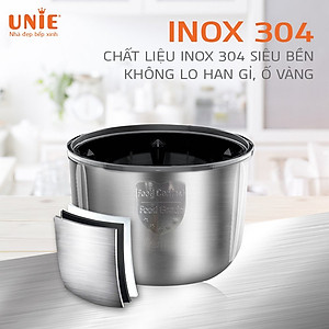 Máy Xay Thịt, Xay Thực Phẩm UNIE UE-226 - Đánh Chà Bông, Bóc Tỏi Tiêu Chuẩn Đức Thép Hợp Kim Dung Tích 2.5 Lít Công Suất 300 W - Hàng Chính Hãng