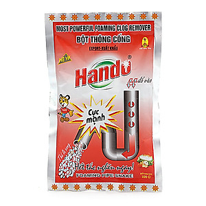 Bộ 4 bột thông cống 100g xuất khẩu hando cực mạnh ( đỏ - dùng cho đường ống an toàn )