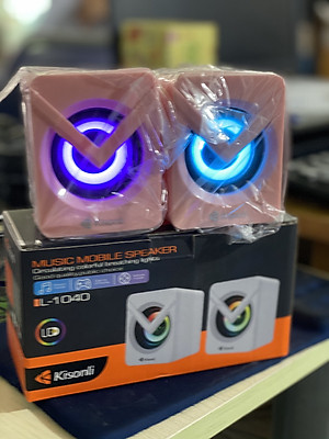 Loa 2.0 Kisonli L-1040 Pink LED - Hàng chính hãng