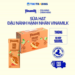Thùng 48 hộp Sữa đậu nành Vinamilk hạt hạnh nhân 180ml