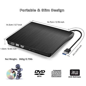 Ổ đĩa dvd rời cho laptop, desktop, máy tính bàn, ổ đĩa quang dvd rw gắn ngoài qua cổng USB hỗ trợ đọc, ghi đĩa dvd, cd không kén đĩa.