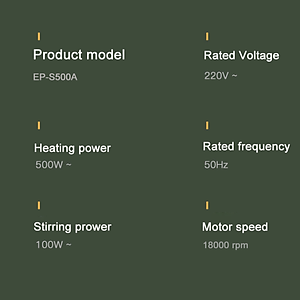 Máy làm sữa hạt mini đa năng Elecplus EP-S500A 6 Chức năng: Nấu sữa hạt, Xay sinh tố, Nấu cháo, Pha trà, Đun nước sôi, Vệ sinh máy - HÀNG NHẬP KHẨU