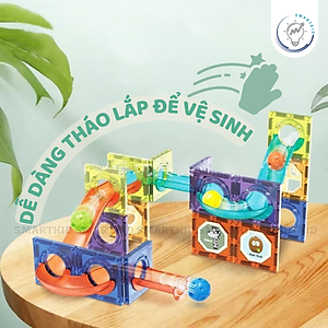 Bộ xếp hình nam châm kính MAGNETIC BLOCKS - Đồ chơi tư duy cho bé 3+