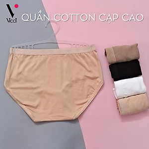 Quần lót nữ cotton trơn cạp cao Vicci 105 ôm gọn vòng 3, mềm mại, thấm hút mồ hôi, kháng khuẩn, khử mùi (có bigsize)