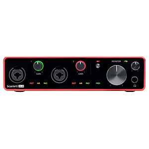 Soundcard thu âm Focusrite Scarlett Solo, 2i2, 4i4 (Gen3) - Hàng Nhập Khẩu
