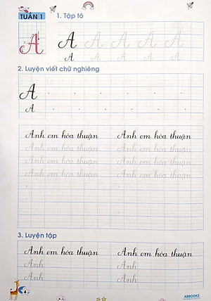 Vở Ô Ly Có Chữ Mẫu Luyện Viết Chữ Đẹp - Nâng Cao Chữ Nghiêng, Nét Thanh Nét Đậm - Tập 1 (Tái Bản)