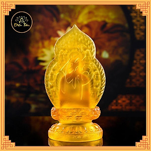 Tượng phật A Di Đà lưu ly cao 18cm tượng ADIDA trang trí để xe ô tô đồ thờ cúng phong thủy Diệu Tâm