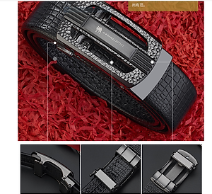 Thắt lưng nam da bò nguyên chất mặt khóa tự động hợp kim cao cấp