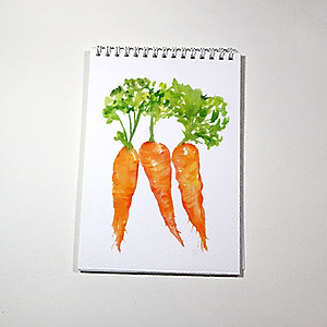 Sổ vẽ màu nước chuyên dụng A5 có vân, dòng cao cấp lên màu đẹp loang màu tự nhiên vẽ được cả chì, 15 tờ/cuốn chất giấy dày 300gsm nhập từ Ý không bị cong TIG373 Green Art - Hàng chính hãng