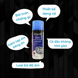 Chai xịt dưỡng sên, bôi trơn xích xe máy chống văng, chống rỉ sét BX5 (450 ml) Chain Lube - Hàng Chính Hãng O'Tech