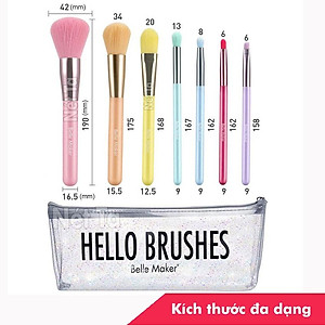 Bộ cọ trang điểm 7 món cầu vồng cao cấp có túi tiện dụng hàng tặng