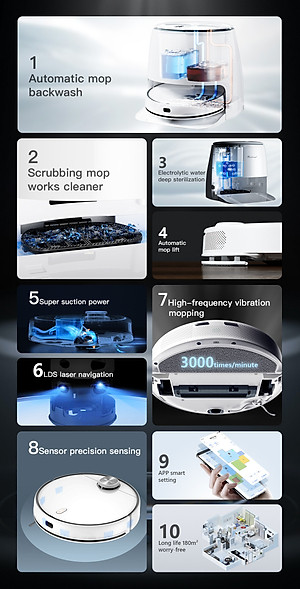 Robot Hút Bụi Lau Nhà Roborock Qrevo C Pro 18.500Pa, Xòe Giẻ Sát Cạnh - Hàng Chính Hãng